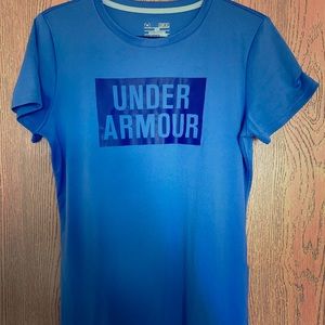 Blue under armor women’s workout top